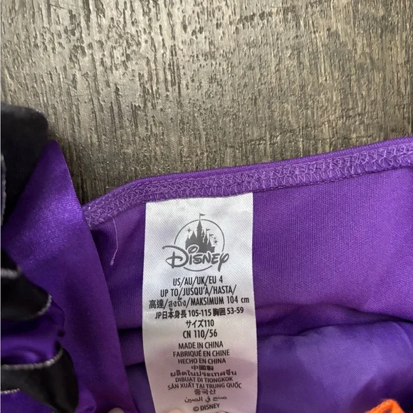 2023 Disney Halloween Minnie Mouse Purple and Black Kids Witch Costume Dress - Picture 3 of 4